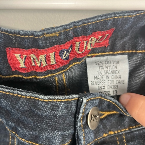 Y2K Midi YMI denim skirt with front slit Cargo pockets size 13 - Picture 4 of 8